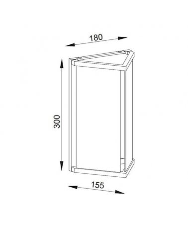 Aplique de exterior 30cm E27 de aluminio gris y cristal IP54