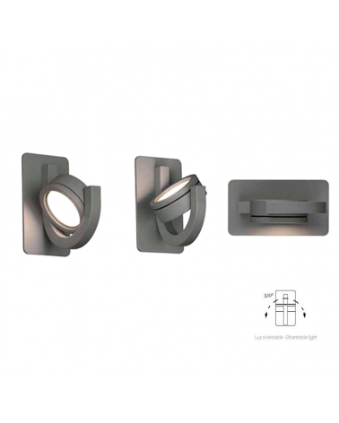 Aplique de exterior 18cm GX5.3 9W de aluminio y orientable en distintas direcciones IP54
