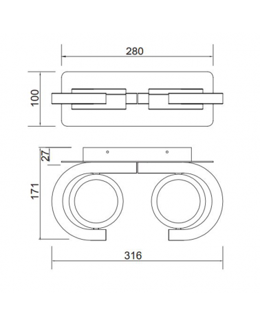 Outdoor wall lamp with two aluminum GX5.3 lights adjustable in different directions 9W IP54