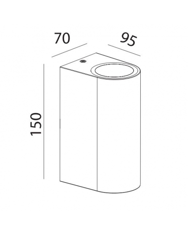 Outdoor wall lamp 15cm curved 2 lights GU10 aluminum and glass IP54