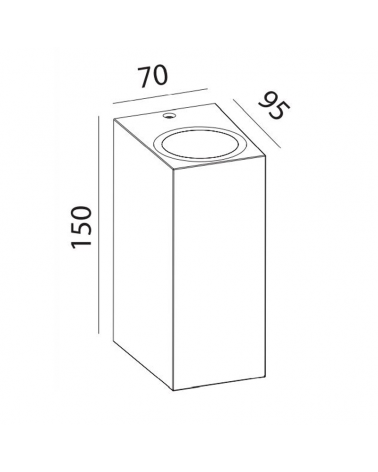 Outdoor wall lamp 15cm 2 lights GU10 aluminum and glass IP54