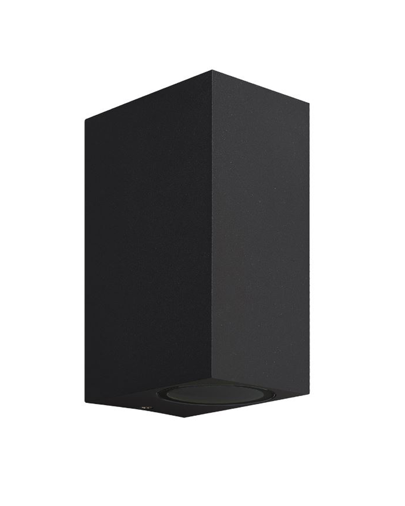 Outdoor wall lamp 15cm 2 lights GU10 aluminum and glass IP54