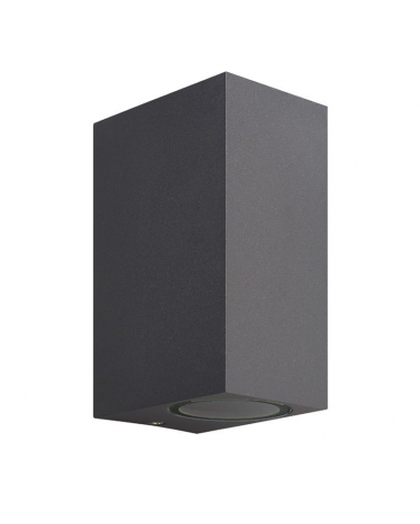 Outdoor wall lamp 15cm 2 lights GU10 aluminum and glass IP54