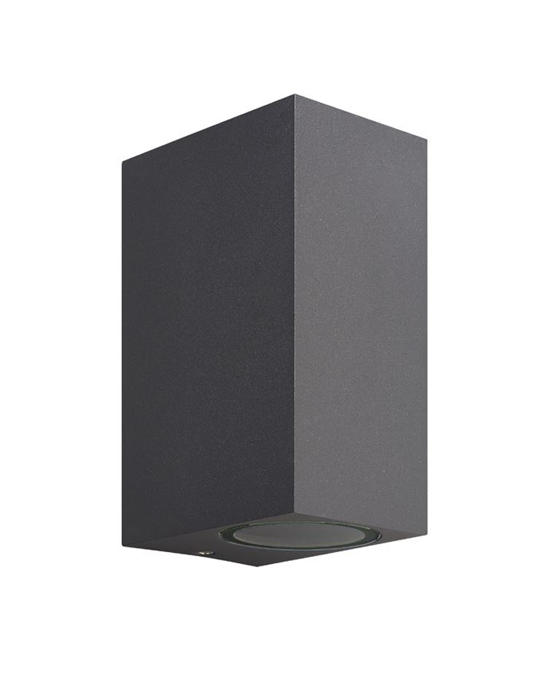 Outdoor wall lamp 15cm 2 lights GU10 aluminum and glass IP54