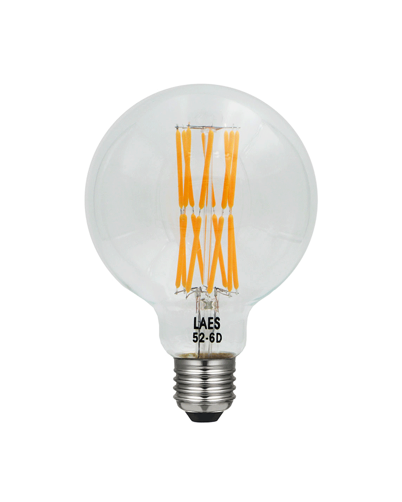 LED vintage Globe Light Bulb 95 mm. LED filaments Diagonal Dimmable E27 10W 2200K 630 Lm.