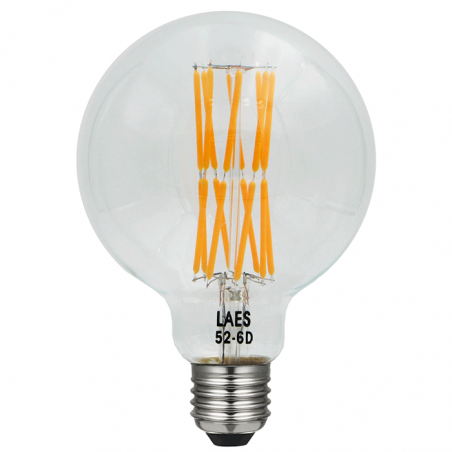 LED vintage Globe Light Bulb 95 mm. LED filaments Diagonal Dimmable E27 10W 2200K 630 Lm.