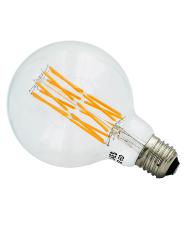 LED vintage Globe Light Bulb 95 mm. LED filaments Diagonal Dimmable E27 10W 2200K 630 Lm.
