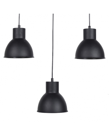 Ceiling lamp 55cm with five height-adjustable shades in black metal Nordic style E27 60W
