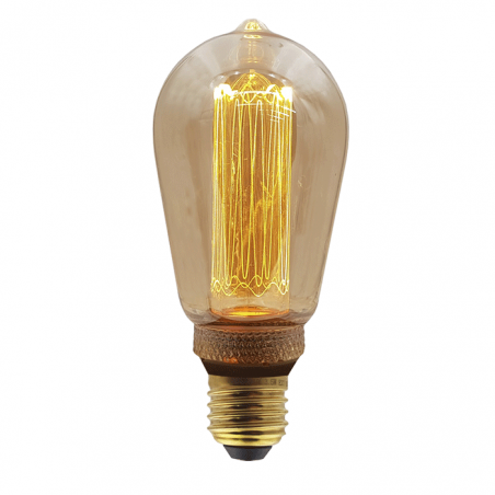 LED vintage Light Bulb Amber latern 64mm Dimmable Dimmable LED Filaments LED E27 3.5W 3600K 120 Lm.
