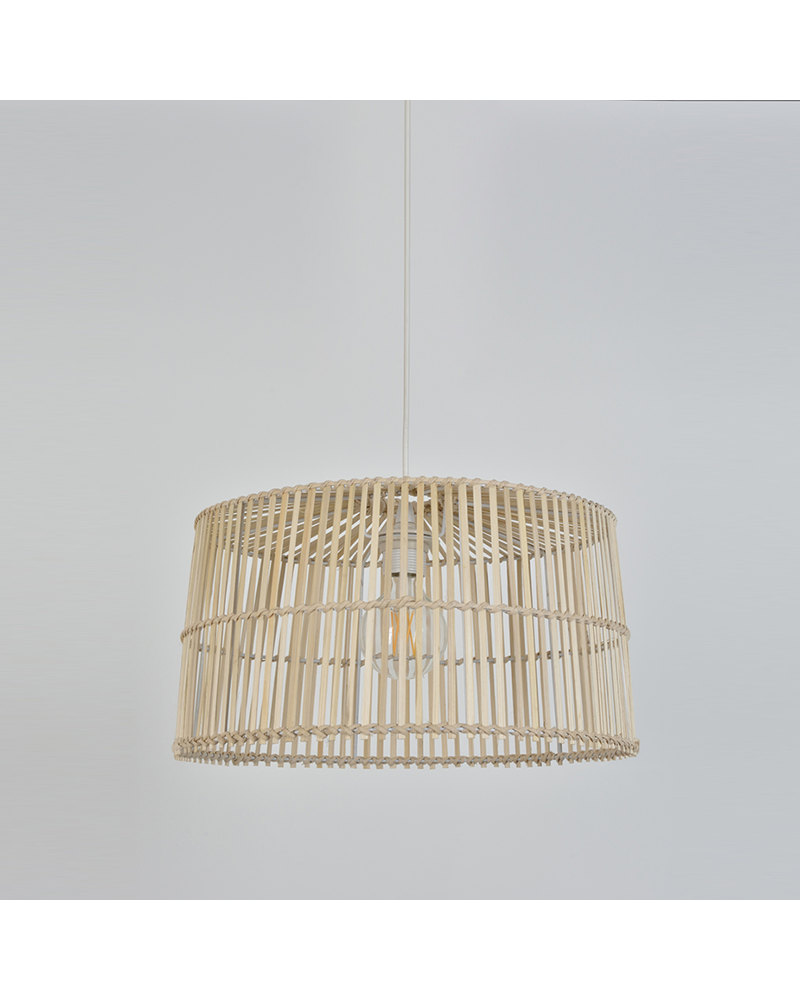 Lámpara de techo 40cm de bambú natural E27 100W
