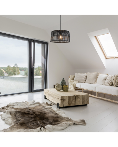 Lámpara de techo 40cm de bambú natural E27 100W