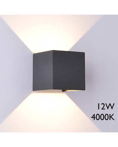 LED outdoor wall lamp 12W 10cm 4000K aluminum IP54 lower and upper light