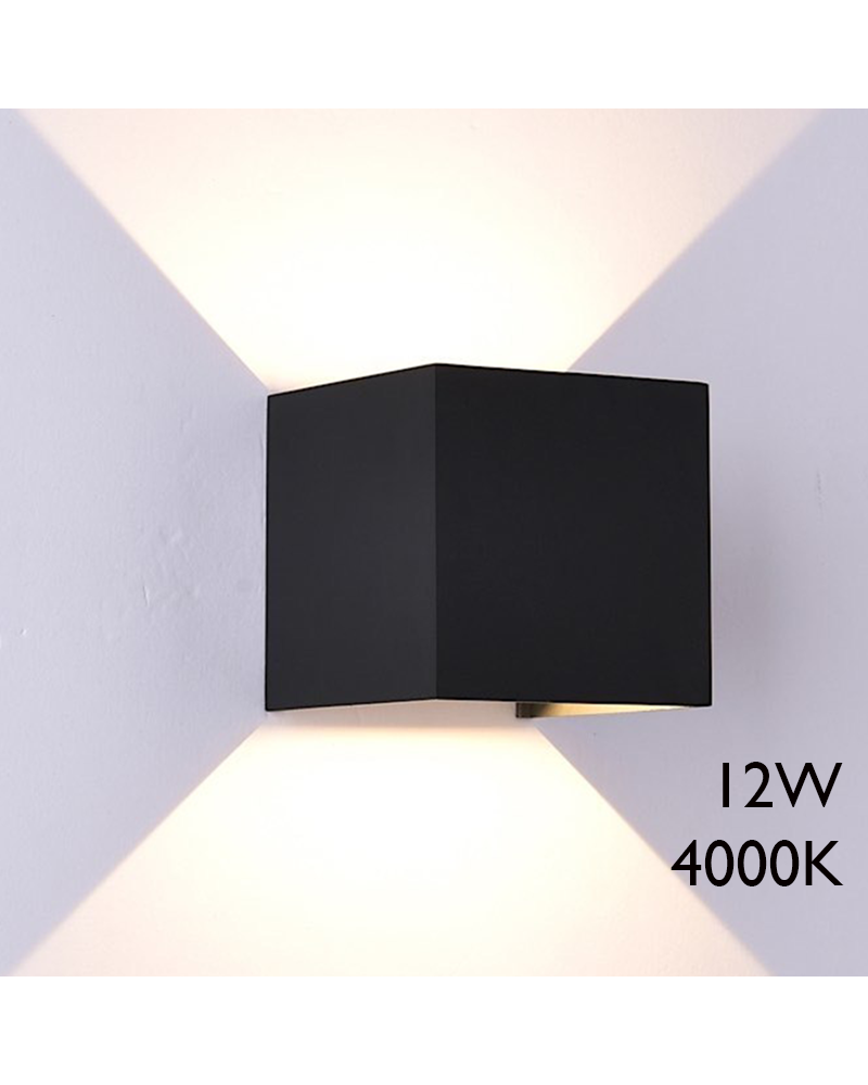 LED outdoor wall lamp 12W 10cm 4000K aluminum IP54 lower and upper light