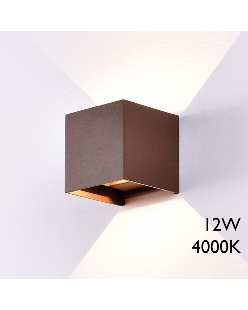 Aplique de exterior LED 12W 10cm 4000K de aluminio IP54 luz inferior y superior