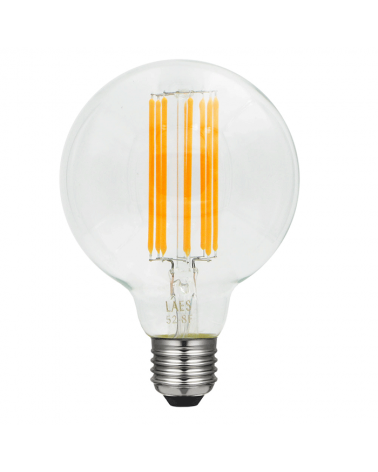 LED vintage Globe Light Bulb 95 mm. LED filaments Dimmable E27 8W 2200K 630 Lm.