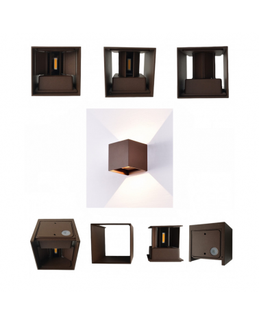 Aplique de exterior LED 12W 10cm 4000K de aluminio IP54 luz inferior y superior