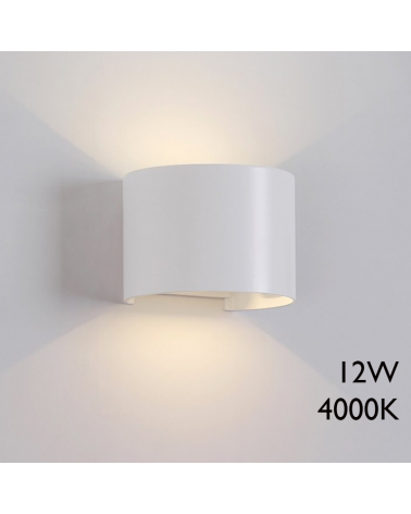 Aplique de exterior LED 12W 10cm 4000K de aluminio IP54 luz inferior y superior