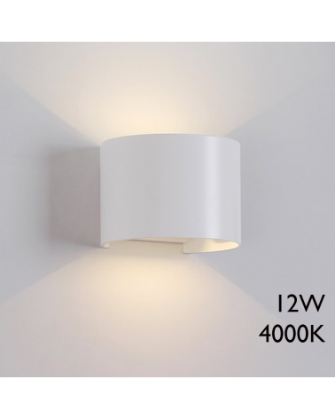LED outdoor wall lamp 12W 10cm 4000K aluminum IP54 lower and upper light