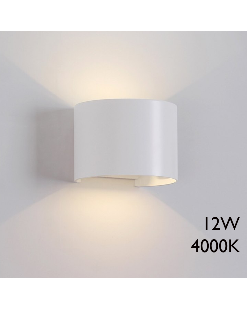 LED outdoor wall lamp 12W 10cm 4000K aluminum IP54 lower and upper light