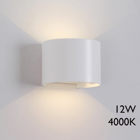 Aplique de exterior LED 12W 10cm 4000K de aluminio IP54 luz inferior y superior