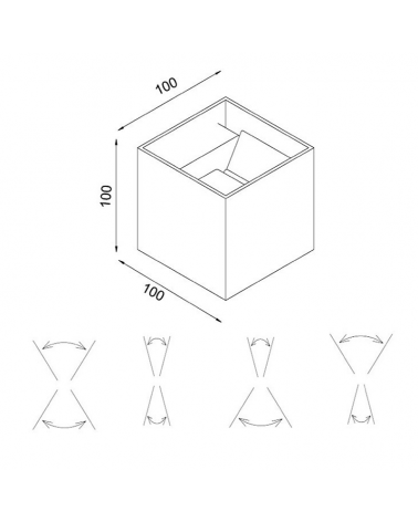 Aplique de exterior LED 12W 10cm 3000K de aluminio IP54 luz inferior y superior