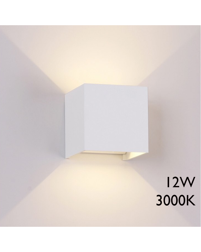 Aplique de exterior LED 12W 10cm 3000K de aluminio IP54 luz inferior y superior
