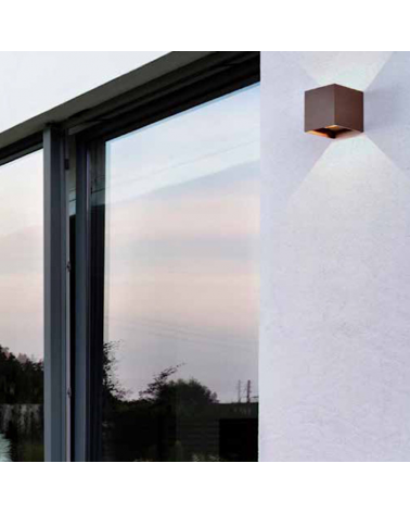 LED outdoor wall lamp 12W 10cm 3000K aluminum IP54 lower and upper light