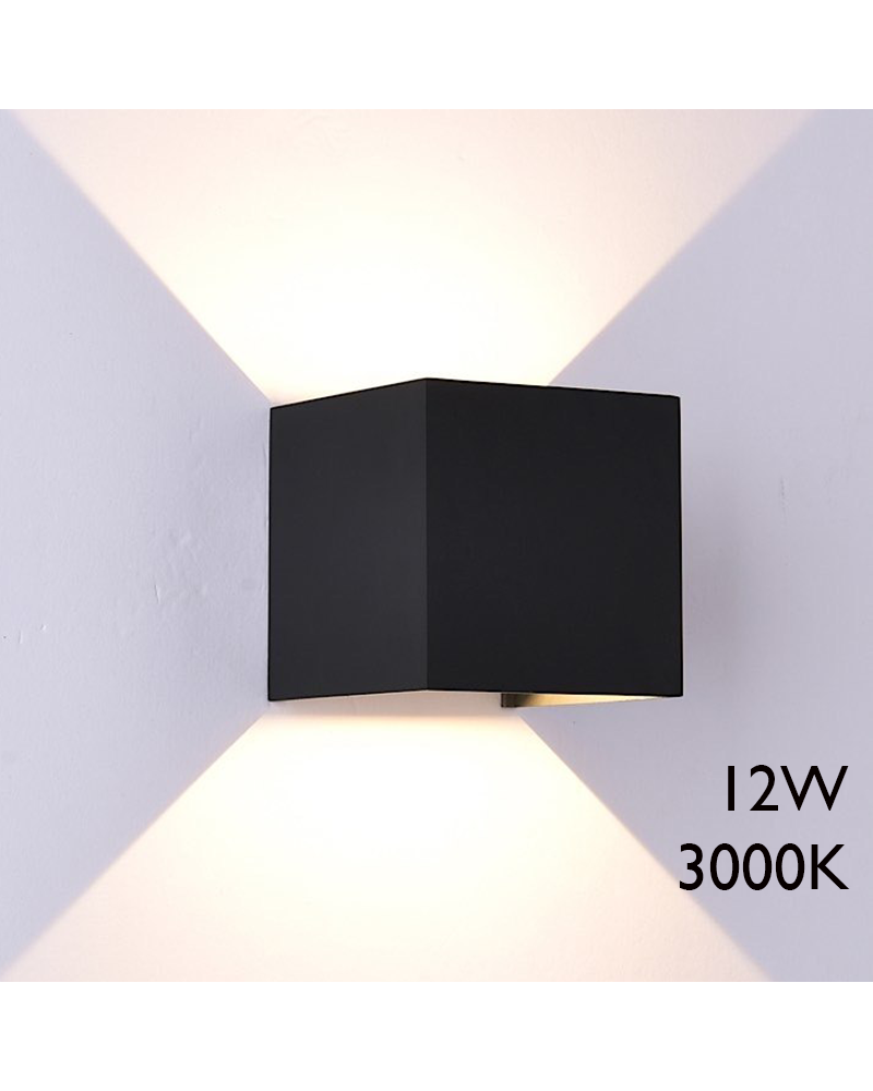 LED outdoor wall lamp 12W 10cm 3000K aluminum IP54 lower and upper light