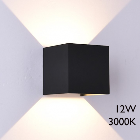 Aplique de exterior LED 12W 10cm 3000K de aluminio IP54 luz inferior y superior