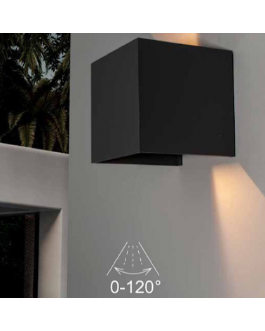 Aplique de exterior LED 12W 10cm 3000K de aluminio IP54 luz inferior y superior