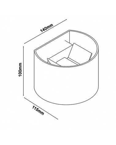 Aplique de exterior LED 12W 10cm 3000K de aluminio IP54 luz inferior y superior
