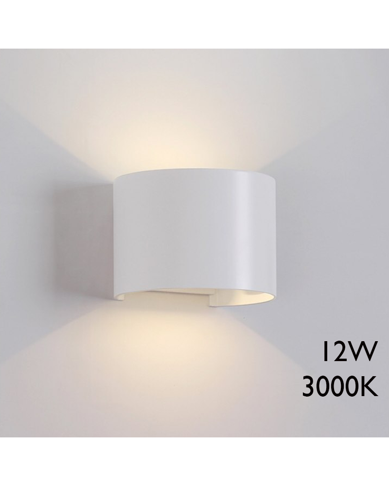 LED outdoor wall lamp 12W 10cm 3000K aluminum IP54 lower and upper light