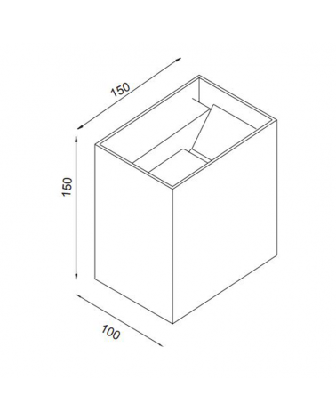 LED outdoor wall lamp 20W 15cm 3000K aluminum IP65 lower and upper light