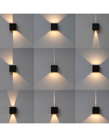 Aplique de exterior LED 12W 15cm 3000K de aluminio IP65 luz inferior y superior