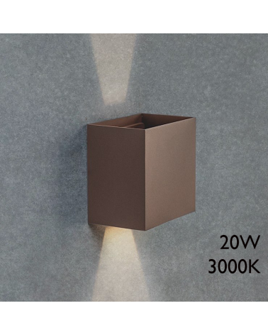 LED outdoor wall lamp 20W 15cm 3000K aluminum IP65 lower and upper light