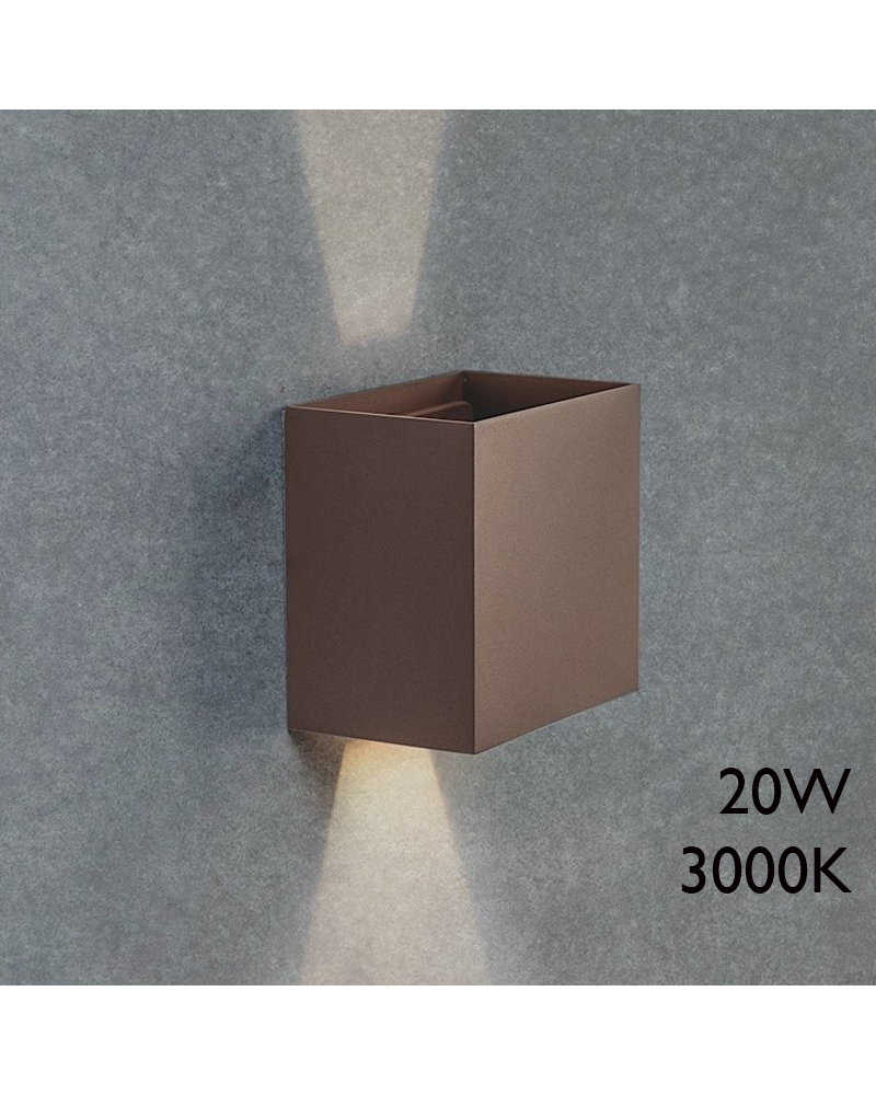 Aplique de exterior LED 12W 15cm 3000K de aluminio IP65 luz inferior y superior