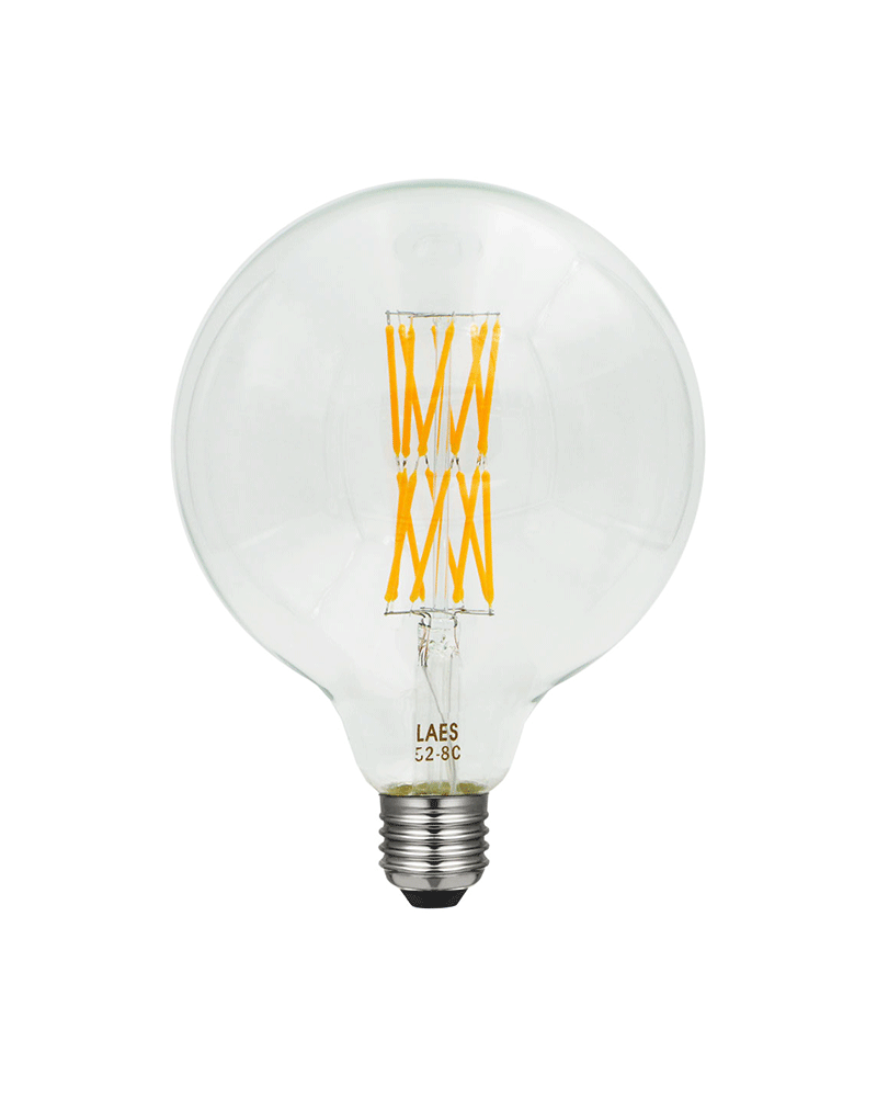LED vintage Globe Bulb 125mm. LED diagonal filaments Dimmable E27 8W 2200K 630 Lm.