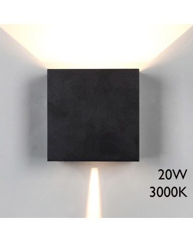 LED outdoor wall lamp 20W 15cm 3000K aluminum IP65 lower and upper light