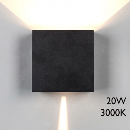 LED outdoor wall lamp 20W 15cm 3000K aluminum IP65 lower and upper light