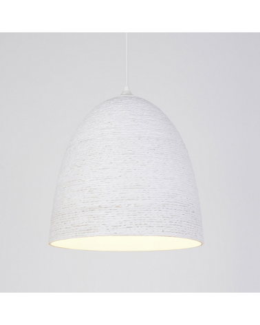 Lámpara de techo 31cm forma de cúpula de cuerda acabado blanco E27 100W