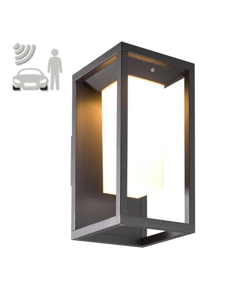 LED Solar outdoor wall lamp 29cm 2.2W 3000K dark grey aluminum IP54 with motion sensor