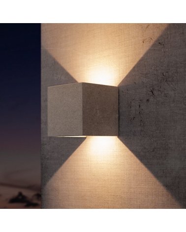 Aplique pared de exterior LED 12cm de 12W de cemento diferentes ángulos de luz IP65