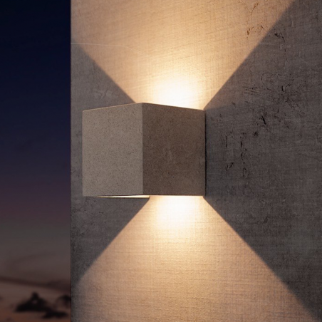 Aplique pared de exterior LED 12cm de 12W de cemento diferentes ángulos de luz IP65