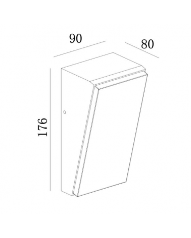 LED outdoor wall lamp 17.6cm high 9W in aluminum and polycarbonate IP65 +50.000 hours