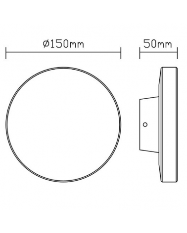 LED round outdoor wall lamp 15cm 9.6W 3000K aluminum rear light IP54