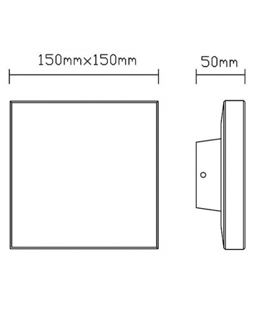 Aplique de exterior cuadrado LED 15cm 9,6W 3000K de aluminio luz trasera IP54