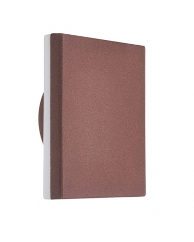 Aplique de exterior cuadrado LED 15cm 9,6W 3000K de aluminio luz trasera IP54