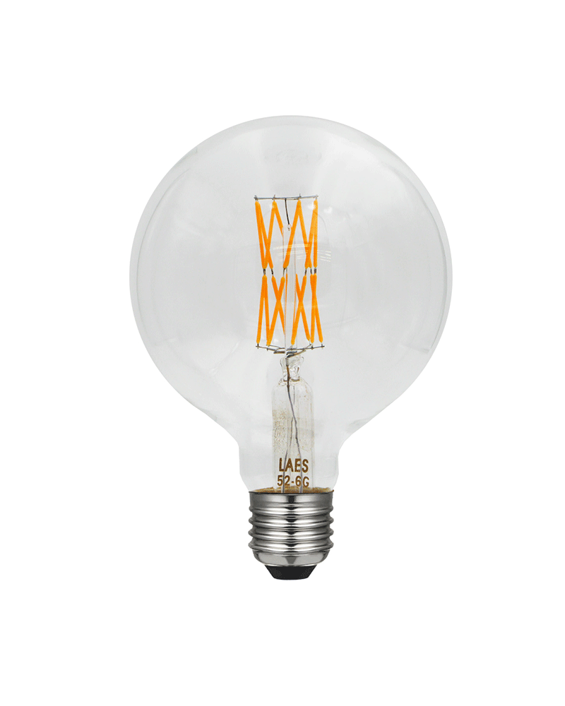 LED vintage Globe Bulb 150 mm. Dimmable Diagonal LED filaments E27 8W 2200K 820 Lm.