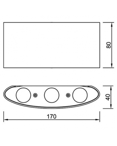 LED outdoor wall lamp 17cm 6W 3000K in aluminum and glass diffuser IP54