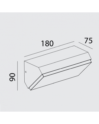 LED outdoor wall lamp 18cm wide 9W aluminum and polycarbonate IP65 +50.000 hours
